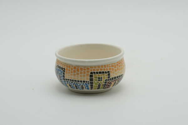 Hand-Painted Amman Cityscape Mosaic Ceramic Bowl