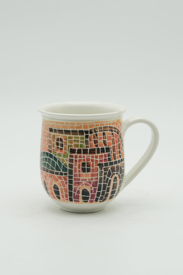 Mosaic Village Ceramic Mug – Ivory Architectural