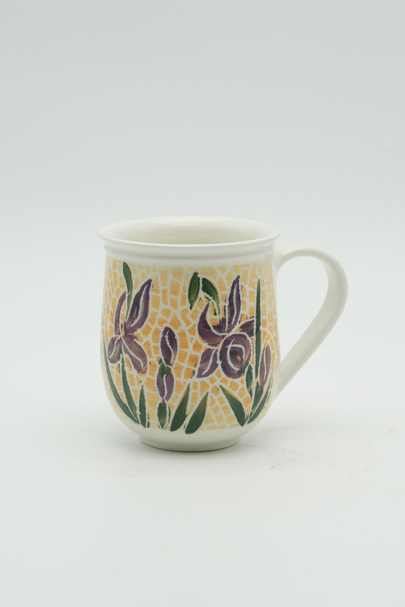 Purple Iris Mosaic Ceramic Mug – Floral Heritage Design