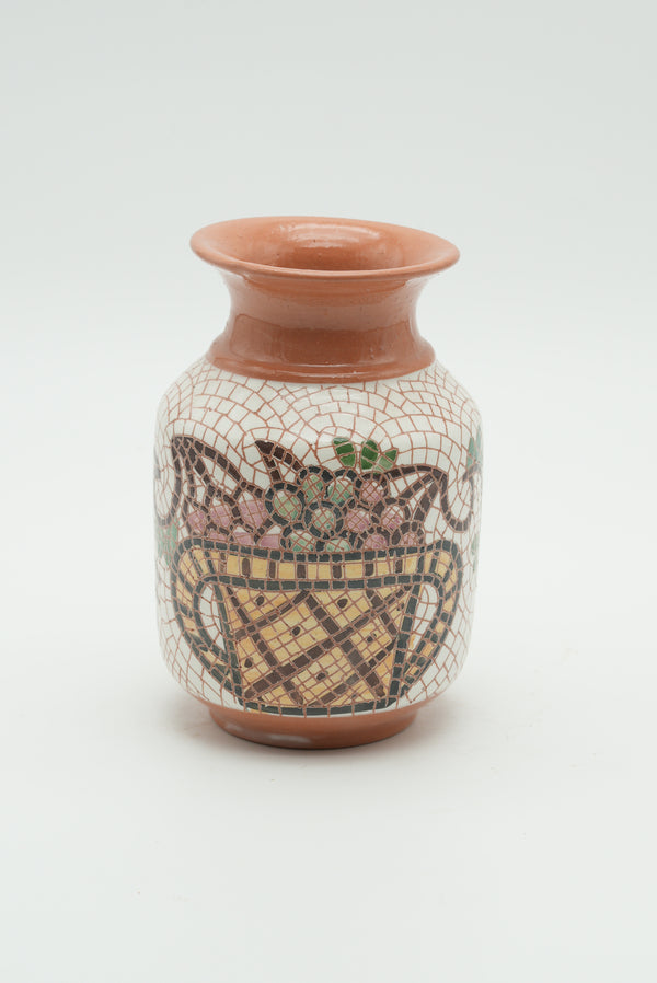 Jordan Heritage Mosaic Ceramic Vase – Bird & Basket Motif