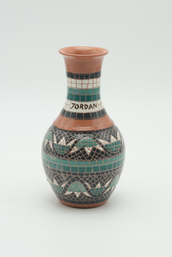 Jordan Geometric Mosaic Ceramic Vase – Turquoise Heritage Design