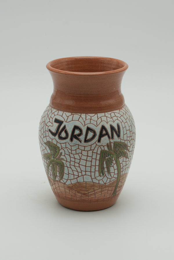 Jordan Camel Mosaic Ceramic Vase – Terracotta