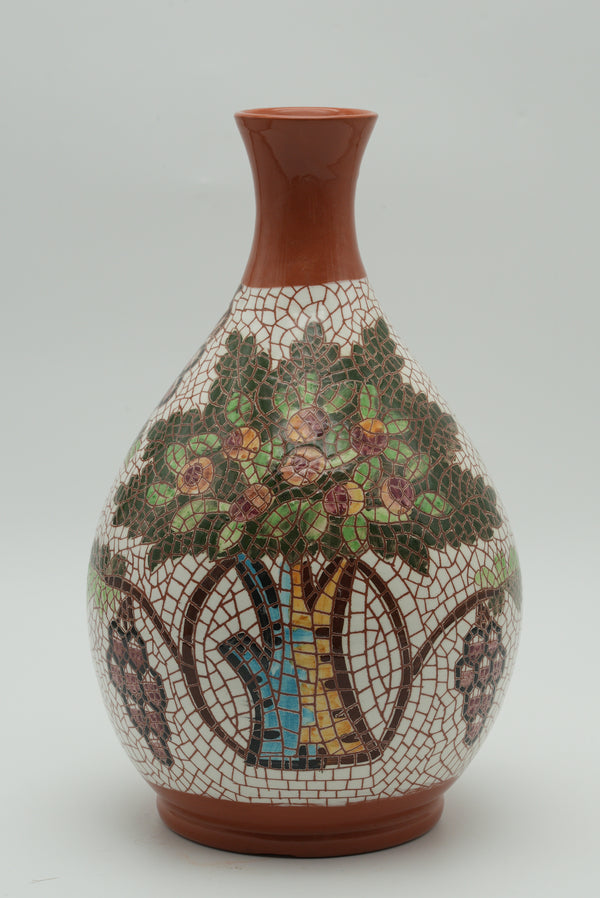 Grapevine Amphora Mosaic Ceramic Vase – Terracotta