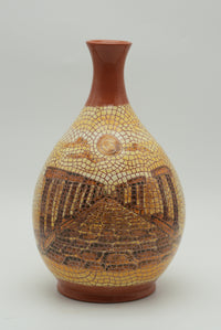 Petra Heritage Mosaic Ceramic Vase – Golden Terracotta