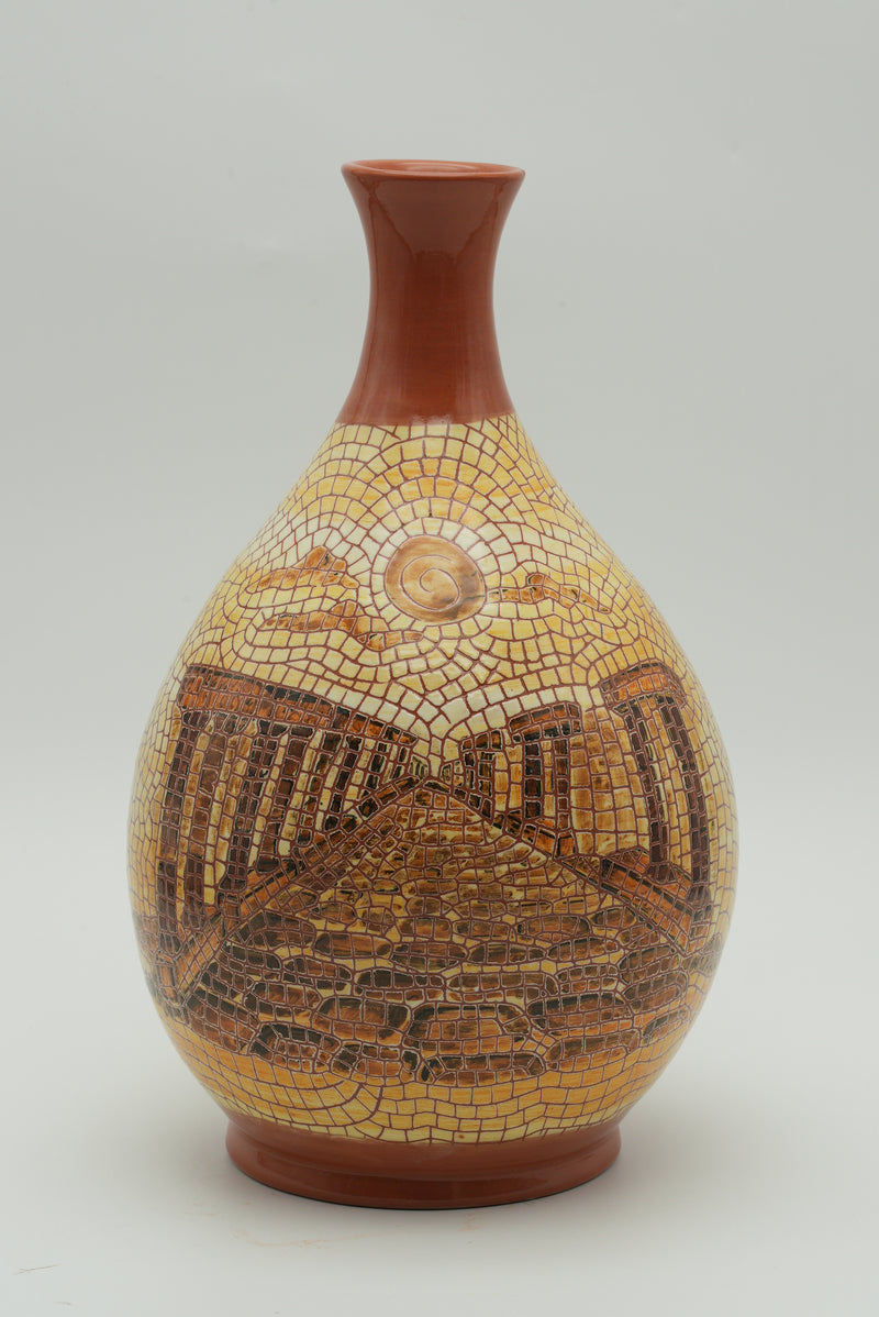 Petra Heritage Mosaic Ceramic Vase – Golden Terracotta