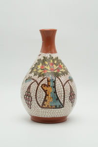 Tree of Life & Grapevine Mosaic Ceramic Vase – Terracotta