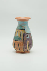 Palm Courtyard Mosaic Ceramic Vase – Turquoise