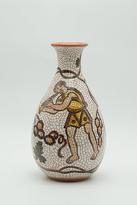The Vineyard Musician Mosaic Ceramic Vase – Ivory & Ochre