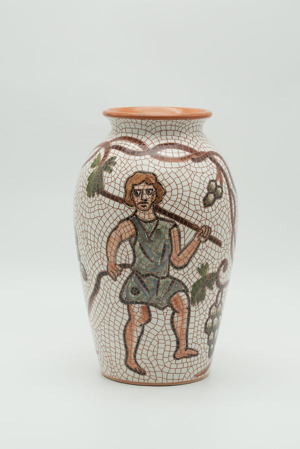 The Vineyard Bearer Mosaic Ceramic Vase – Sage & Ivory