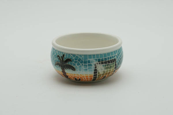Hand-Painted Jordanian Landscape Ceramic Bowl