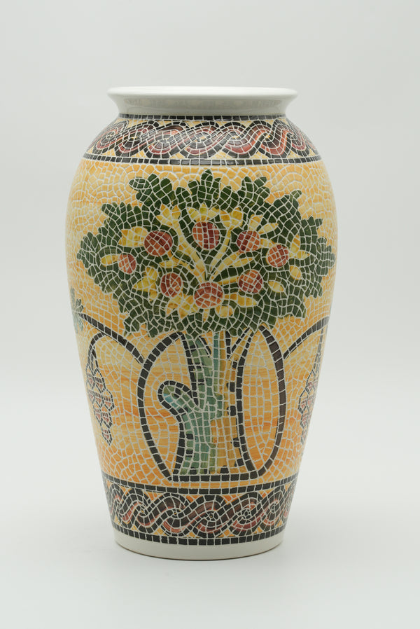 The Pomegranate Tree Mosaic Ceramic Vase – Golden Ochre