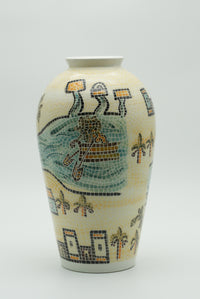 The Jordan River Mosaic Ceramic Vase – Fisherman & Desert Life