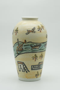The Jordan River Mosaic Ceramic Vase – Fisherman & Desert Life