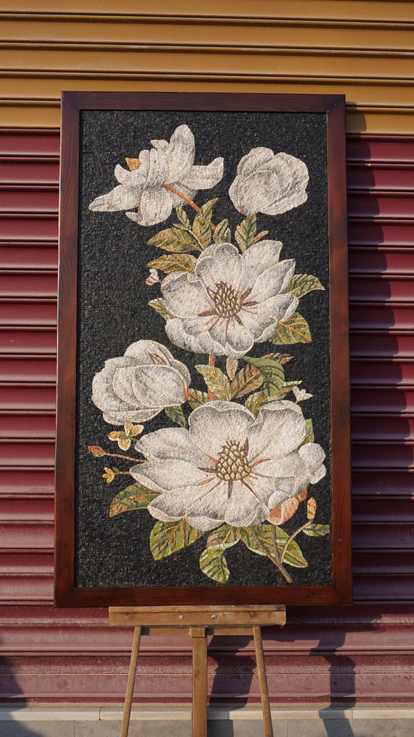 White Magnolia Blossom Mosaic