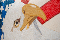 Patriotic American Bald Eagle Oval Medallion – Handcrafted Natural Stone Mosaic