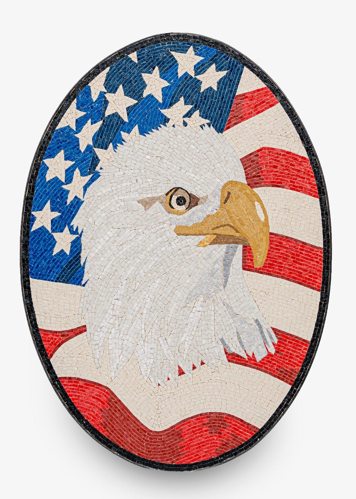 Decorative wall art with an eagle design on a white background