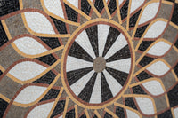 Handcrafted Geometric Medallion Natural Stone Mosaic