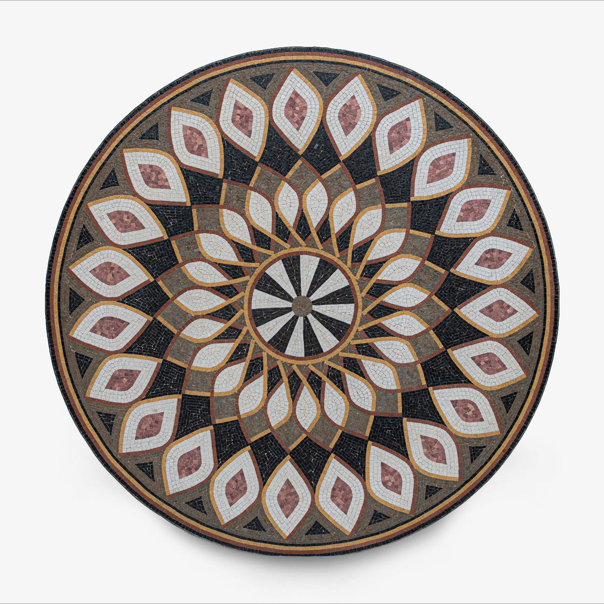 Decorative plate with a geometric pattern on a white background