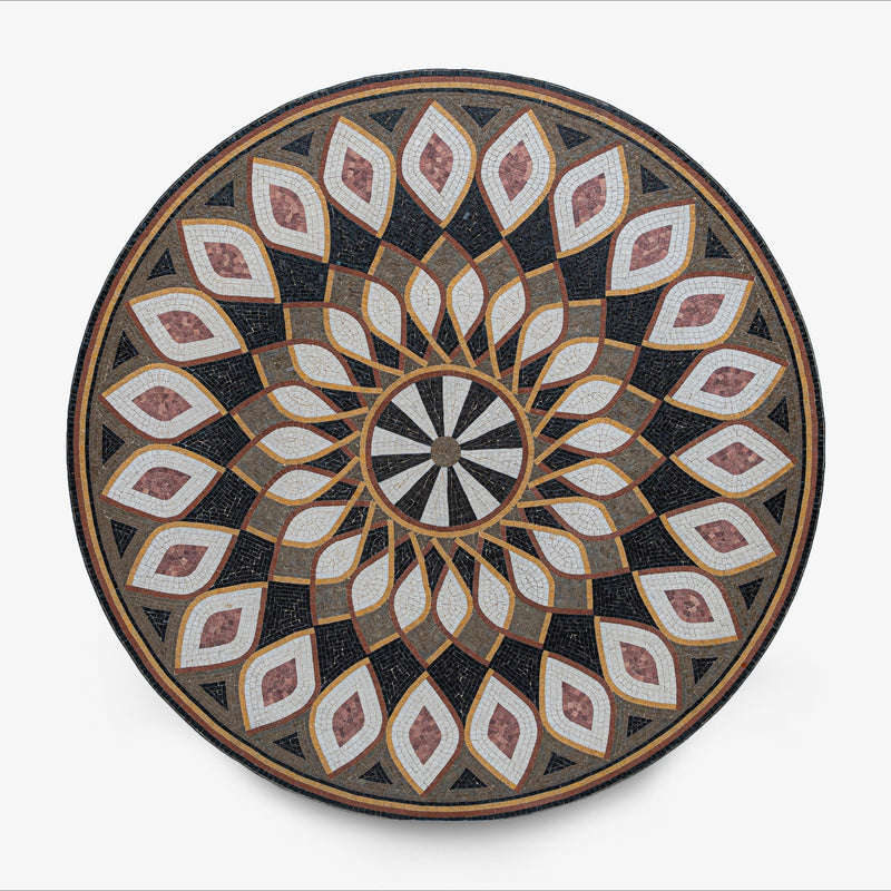 Decorative plate with a geometric pattern on a white background