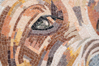 Intricate mosaic artwork featuring warm earthy tones and detailed textures that create a captivating visual experience