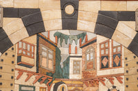 Heritage Oriental Alleyway – Framed Handcrafted Natural Stone Inlay Wall Art