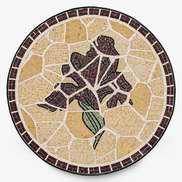 Black Iris Handcrafted Round Mosaic Art
