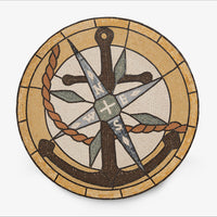 Intricate mosaic anchor design featuring earthy tones and a nautical theme — perfect for coastal home decor.