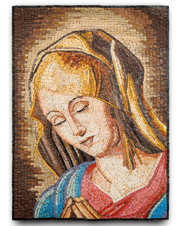 Serene Virgin Mary – Handmade Stone Mosaic