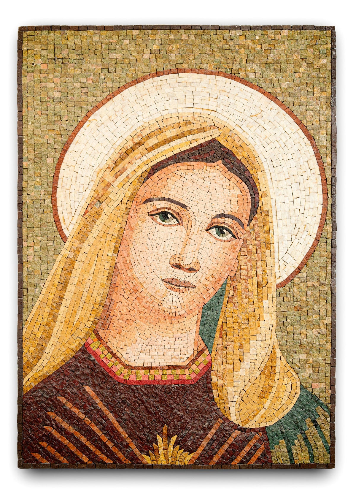 Immaculate Heart of Mary – Handcrafted Sacred Stone Mosaic