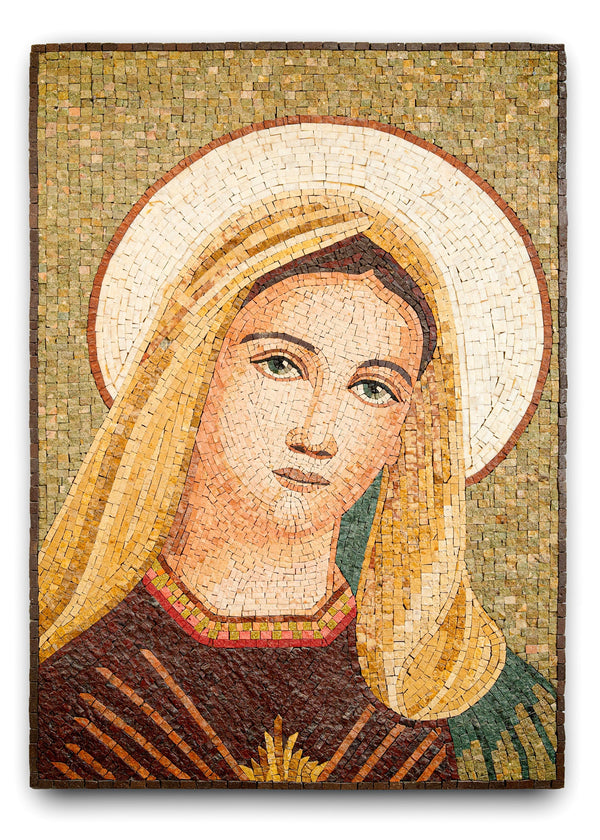 Immaculate Heart of Mary – Handcrafted Sacred Stone Mosaic
