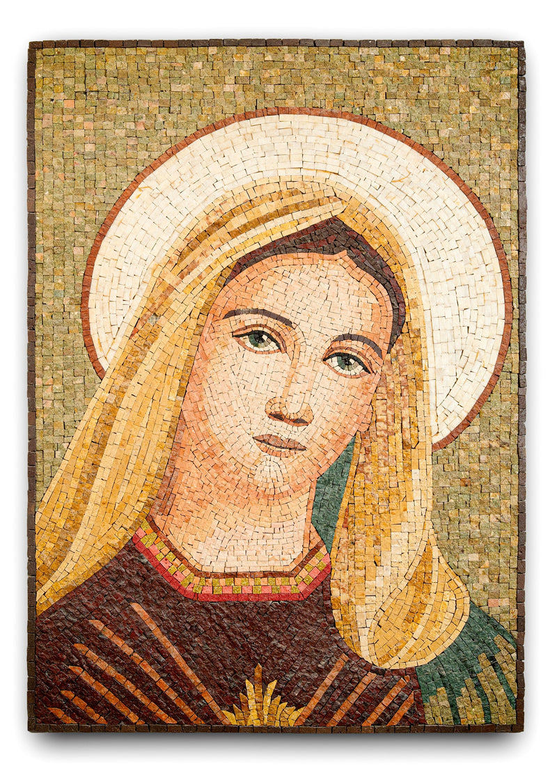 Immaculate Heart of Mary – Handcrafted Sacred Stone Mosaic