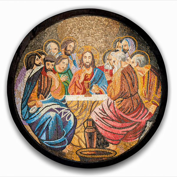 The Last Supper – Round Handcrafted Religious Mosaic