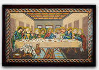 Intricate mosaic artwork depicting the Last Supper scene with vibrant colors and detailed facial expressions