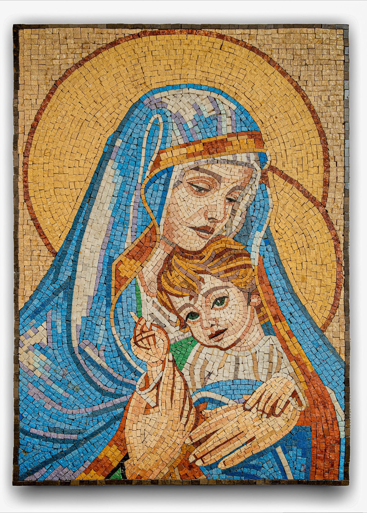 Madonna and Child – Handcrafted Religious Stone Mosaic