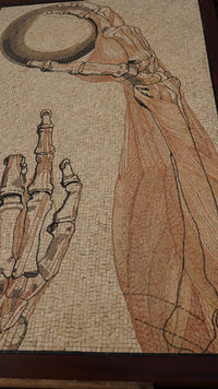 Ballplayer Handcrafted Anatomical Stone Mosaic