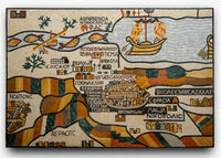 Intricate mosaic artwork featuring a vibrant landscape with boats and buildings — a rich tapestry of colors and textures.