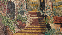 Intricate mosaic art featuring a vibrant pathway lined with lush greenery and warm earth tones — a stunning depiction of nature's beauty.