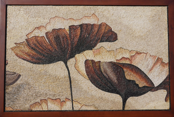 Handcrafted Floral Mosaic – Elegant Modern Botanical Wall Art