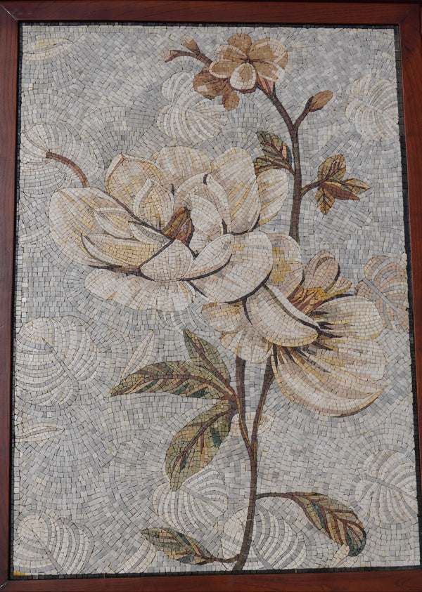 Serene Magnolia Artisan Floral Mosaic
