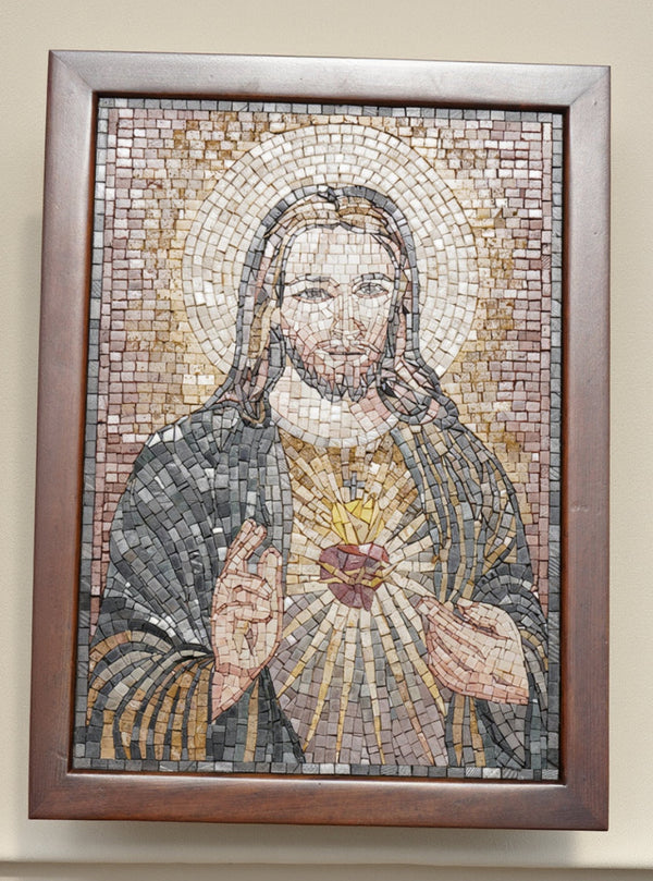 Sacred Heart of Jesus Religious Mosaic Art