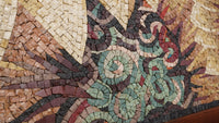 Intricate mosaic artwork featuring vibrant colors and geometric patterns — a stunning display of craftsmanship and design.