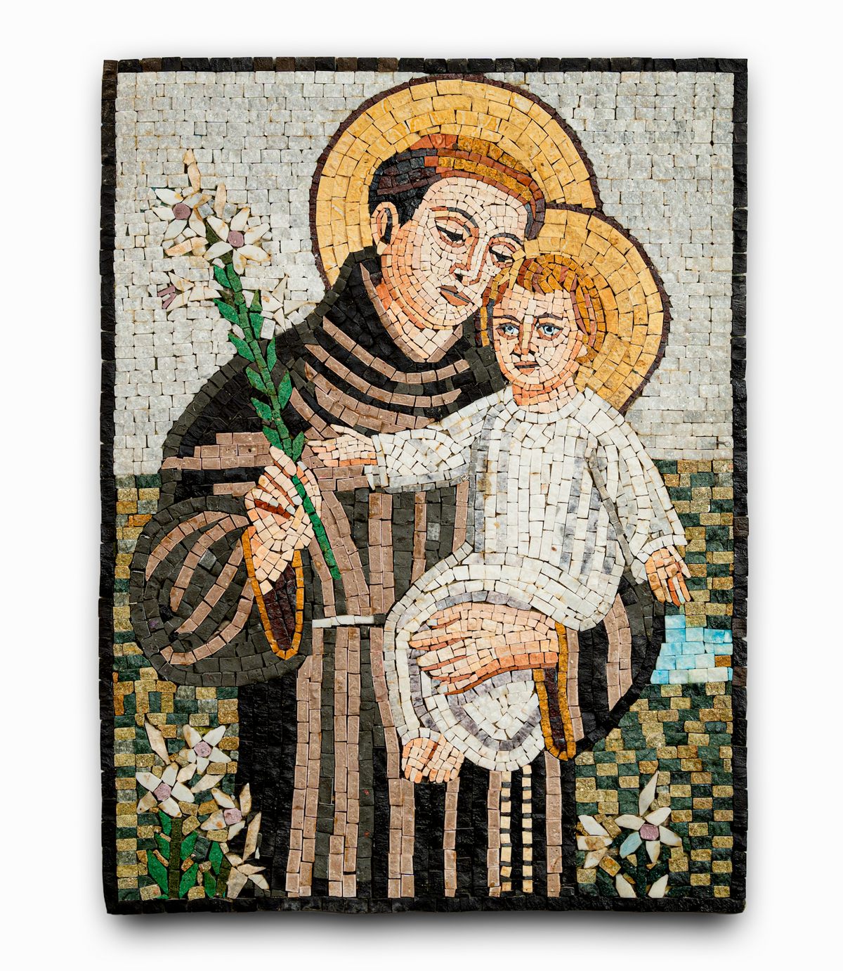 Handmade Saint & Child Mosaic Icon